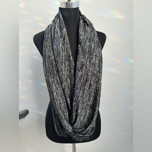 Wilfred Black and Silver Textured Infinity Scarf